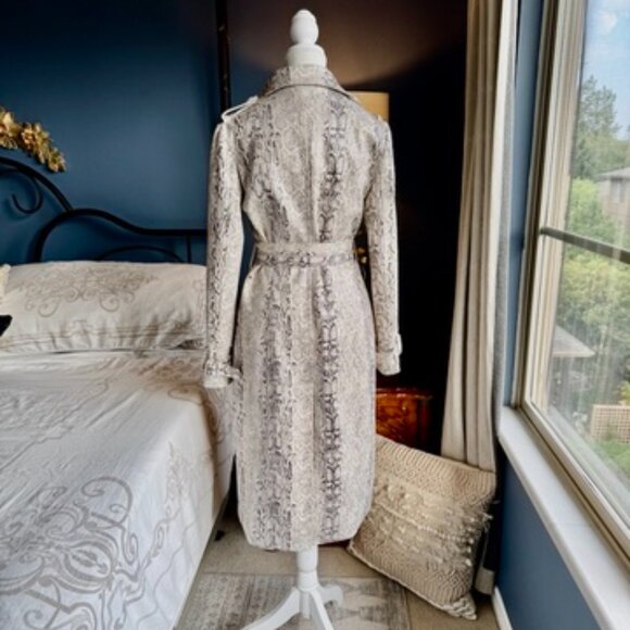 Avec Les Filles Snake Print Heavy Double Breasted Trench Coat NWOT - Picture 6 of 16